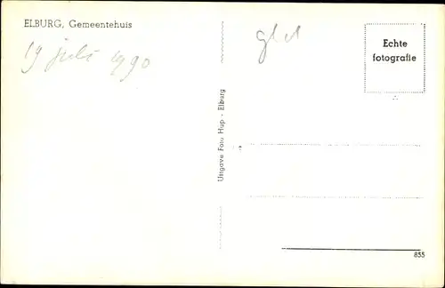 Ak Elburg Gelderland, Gemeentehuis