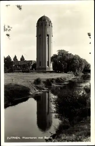 Ak Zutphen Gelderland, Watertoren met Berkel