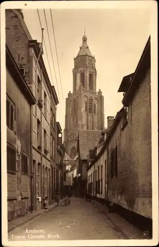 Ak Arnhem Gelderland Niederlande, Toren Groote Kerk