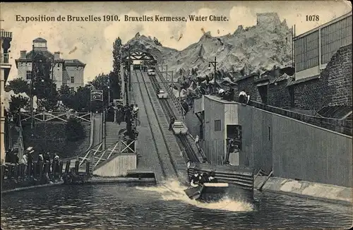 Ak Bruxelles Brüssel, Exposition 1910, Bruxelles Kermesse, Water Chute