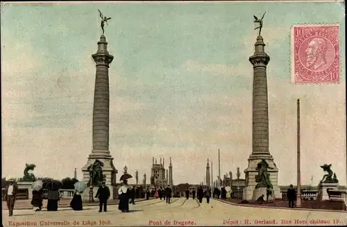 Ak Liège Lüttich Wallonien, Exposition Universelle 1905, Pont de Fragnée