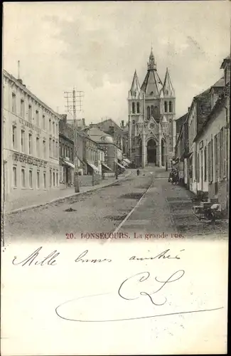 Ak Bon Secours Bonsecours Péruwelz Hennegau, la Grande Rue