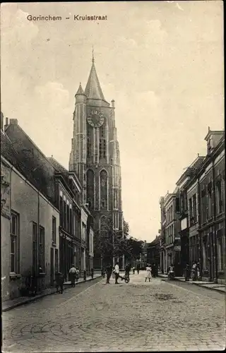 Ak Gorinchem Südholland Niederlande, Kruisstraat en St Janstoren