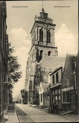 Ak Schoonhoven Südholland Niederlande, Bartholomeustoren