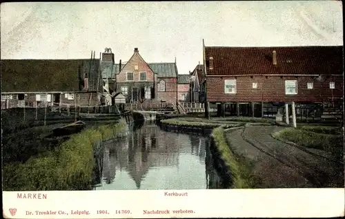 Ak Marken Nordholland Niederlande, Kerkbuurt