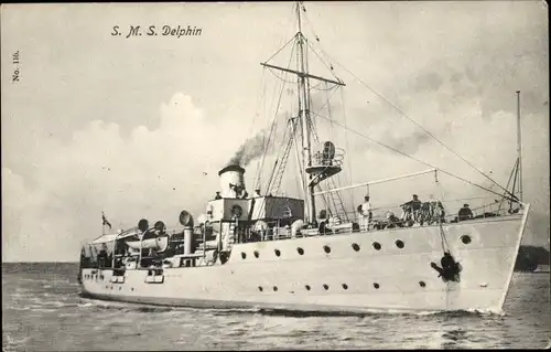 Ak Deutsches Kriegsschiff, SMS Delphin, Tender, Kaiserliche Marine