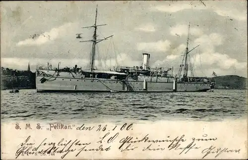 Foto Ak Deutsches Kriegsschiff, SMS Pelikan, Minenschiff