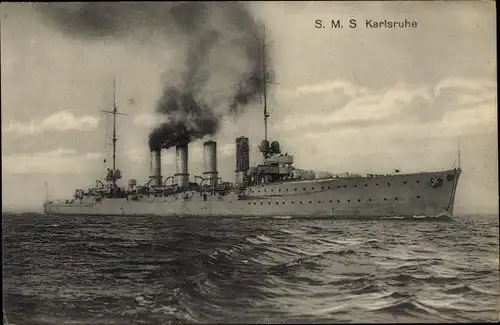 Ak Deutsches Kriegsschiff, SMS Karlsruhe, Kaiserliche Marine