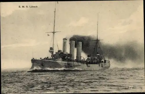 Ak Deutsches Kriegsschiff, SMS Lübeck, Kleiner geschützer Kreuzer, Kaiserliche Marine