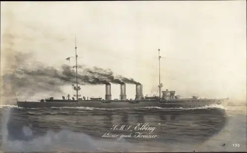 Ak Deutsches Kriegsschiff, SMS Elbing, Kleiner geschützter Kreuzer, Kaiserliche Marine