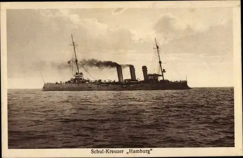 Ak Deutsches Kriegsschiff, Schulkreuzer Hamburg