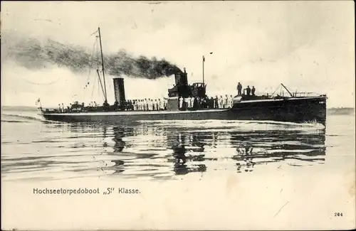 Ak Deutsches Kriegsschiff, Hochseetorpedoboot S Klasse, Kaiserliche Marine