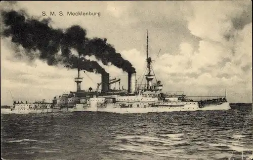 Ak Deutsches Kriegsschiff, SMS Mecklenburg, Kaiserliche Marine