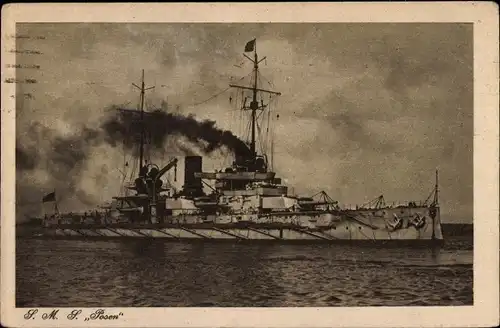 Ak Deutsches Kriegsschiff, SMS Posen, Kaiserliche Marine