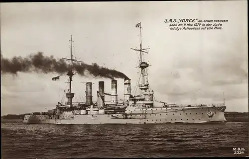 Ak Deutsches Kriegsschiff, SMS Yorck, Großer Kreuzer, Kaiserliche Marine