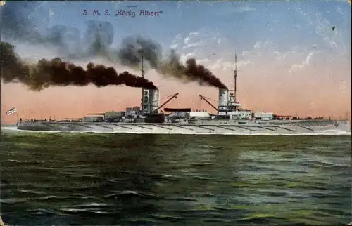 Ak Deutsches Kriegsschiff, SMS König Albert, Kaiserliche Marine