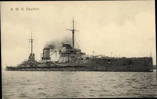 Ak Deutsches Kriegsschiff, SMS Seydlitz, Schlachtkreuzer, Kaiserliche Marine