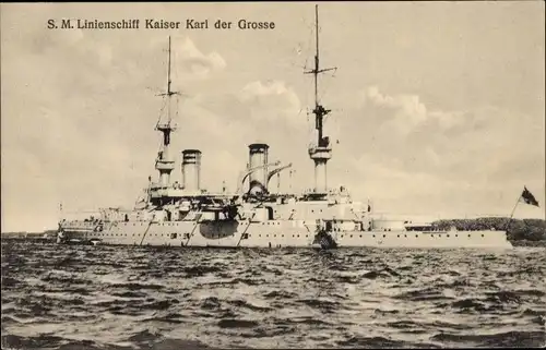 Ak Deutsches Kriegsschiff, SMS Kaiser Karl der Große, Linienschiff, Kaiserliche Marine