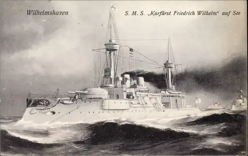 Ak Deutsches Kriegsschiff, SMS Kurfürst Friedrich Wilhelm, Kaiserliche Marine