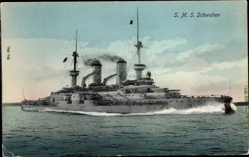 Ak Deutsches Kriegsschiff, SMS Schwaben, Kaiserliche Marine