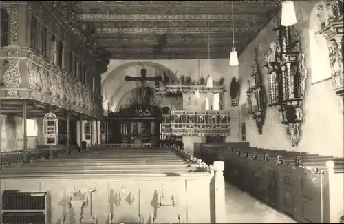 Foto Ak Lüdingworth Cuxhaven in Niedersachsen, Kirche, Innenansicht