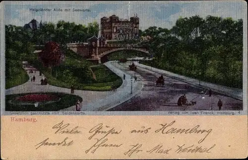Ak Hamburg Mitte St. Pauli, Helgoländer Allee mit Seewarte