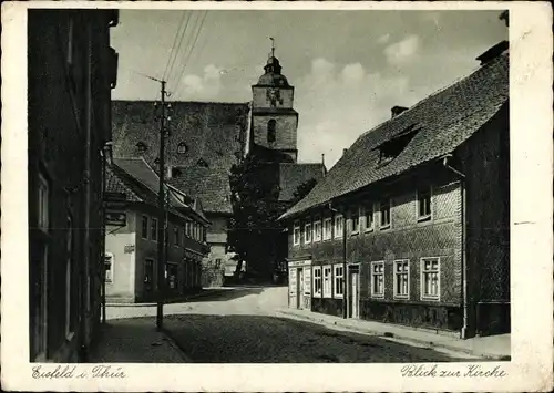 Ak Eisfeld in Thüringen, Blick zur Kirche