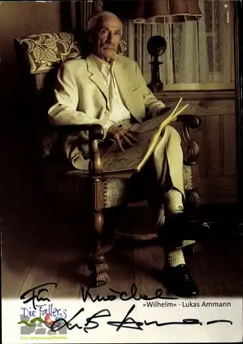 Ak Schauspieler Lukas Ammann als Wilhelm, Portrait, Autogramm, Die Fallers