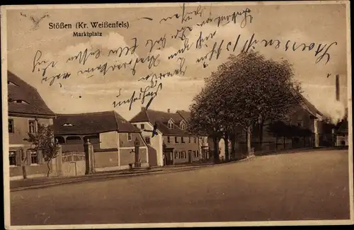 Ak Stößen Burgenlandkreis, Marktplatz