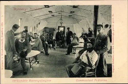 Ak Wynberg Südafrika, Hospital, Verwundete Burengefangene, Commandant Prätorius, Burenkrieg