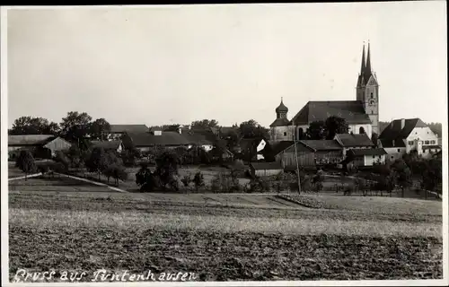 Foto Ak Tuntenhausen in Oberbayern, Blick auf den Ort, Kirche