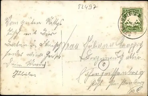 Foto Ak Unterammergau in Oberbayern, Partie an einem Wohnhaus