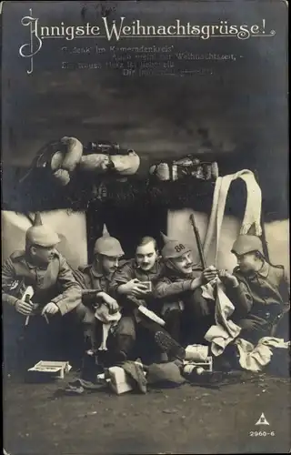 Ak Glückwunsch Weihnachten, Deutsche Soldaten in Uniformen, Regiment 86