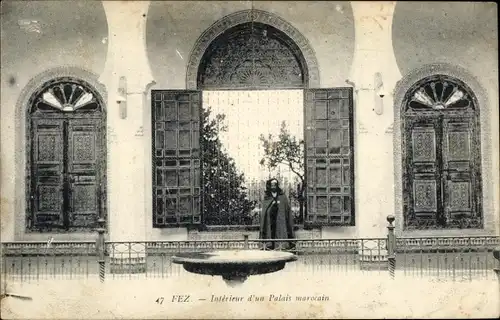 Ak Fès Fez Marokko, Interieur d'un Palais marocain
