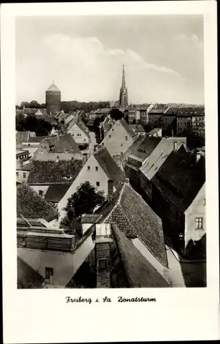 Ak Freiberg in Sachsen, Donatsturm, Blick über die Stadt