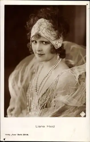 Ak Schauspielerin Liane Haid, Portrait, UFA, Ross Verlag 1351 1