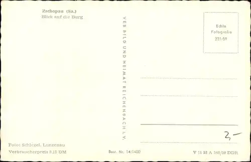Ak Zschopau im Erzgebirge Sachsen, Blick auf Kirche und Burg