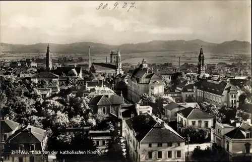 Ak Zittau in der Oberlausitz, Blick von der katholischen Kirche