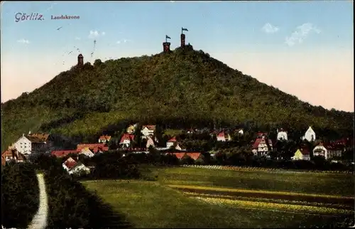 Ak Görlitz in der Lausitz, Landeskrone, Aussichtsturm