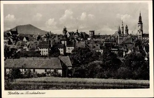 Ak Görlitz in der Lausitz, Panorama mit der Landeskrone