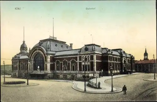Ak Kiel Schleswig Holstein, Bahnhof