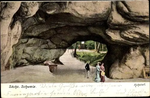 Ak Ostrau Bad Schandau Sächsische Schweiz, Kuhstall