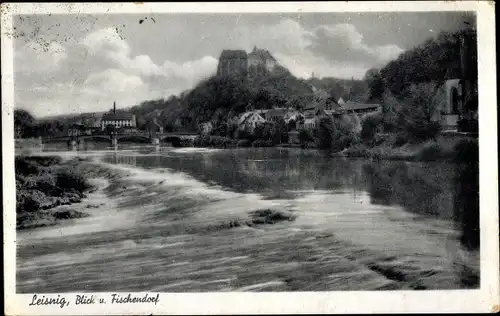 Ak Leisnig in Sachsen, Blick von Fischendorf auf den Ort