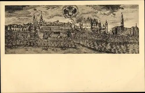 Künstler Ak Waldenburg in Sachsen, Historische Ansicht, Schloss