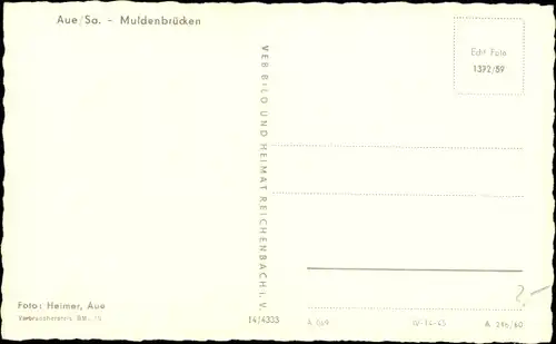 Ak Aue im Erzgebirge Sachsen, Muldenbrücken