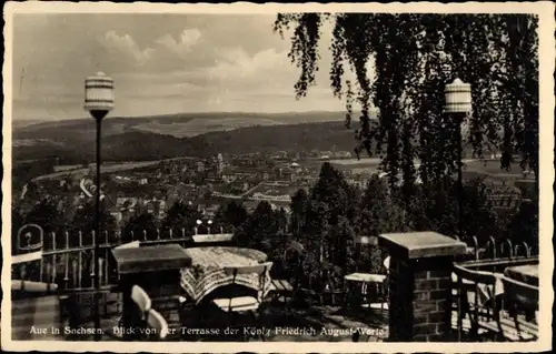 Ak Aue im Erzgebirge Sachsen, Blick auf von der König Friedrich August Warte