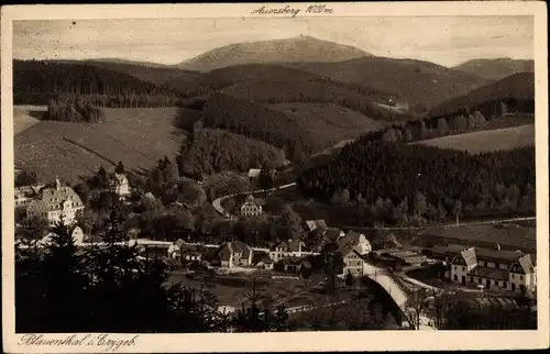 Ak Blauenthal Eibenstock im Erzgebirge, Panorama, Unterkunftshaus Auersberg