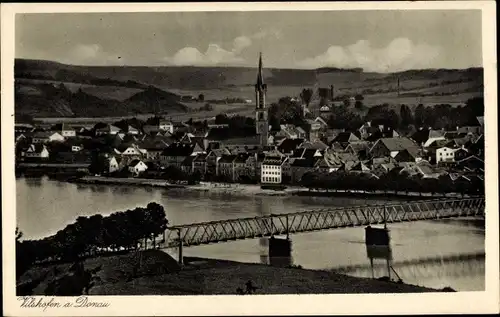 Ak Vilshofen an der Donau Niederbayern, Gesamtansicht, Brücke