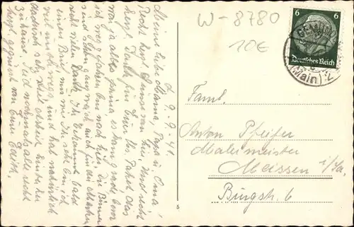 Ak Gemünden am Main Unterfranken, Teilansicht