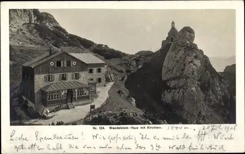 Ak Bayrischzell im Mangfallgebirge Oberbayern, Wendelsteinhaus mit Kirchlein